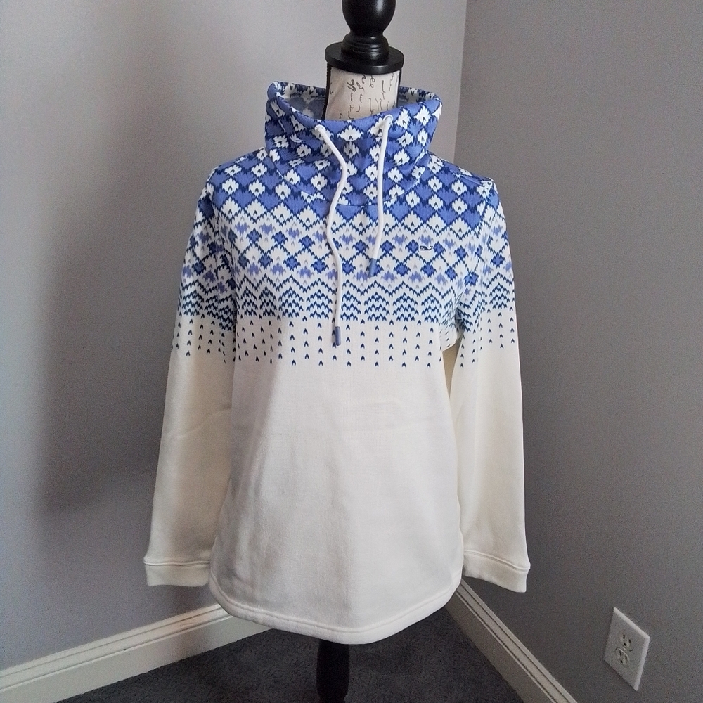 NWT Vineyard Vines Fair Isle Funnel Neck Pullover Sweater Fleece - S